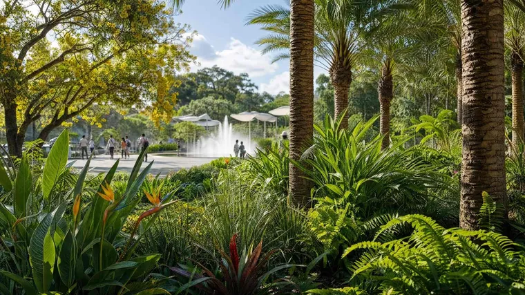 Vườn nhiệt đới trong khu đô thị Palm City
