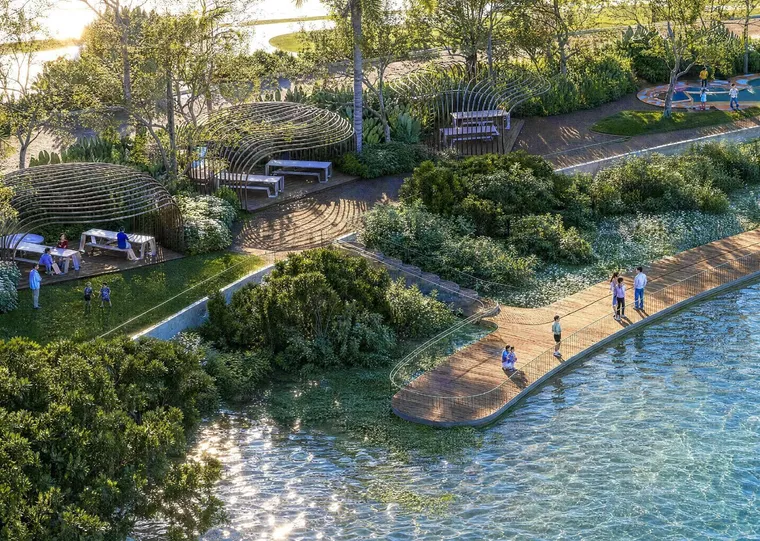 Lối dạo bộ ven sông Giồng Ông Tố trong Palm City