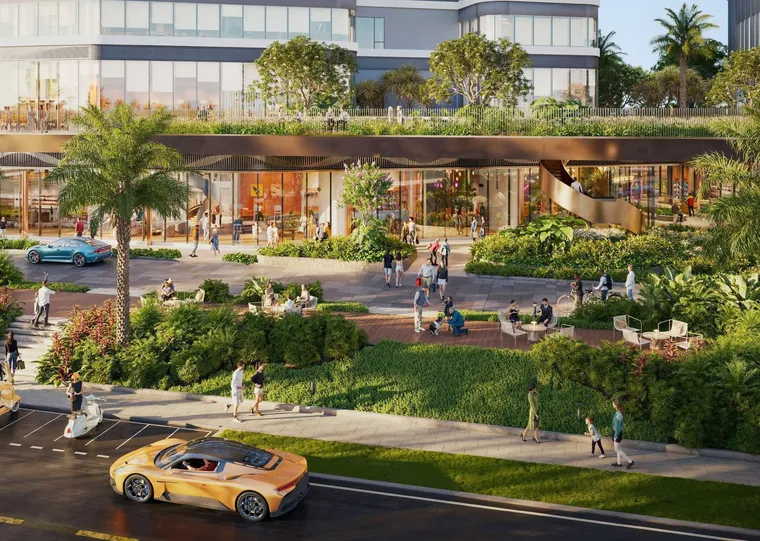 Phố mua sắm ven đường nội khu Palm City
