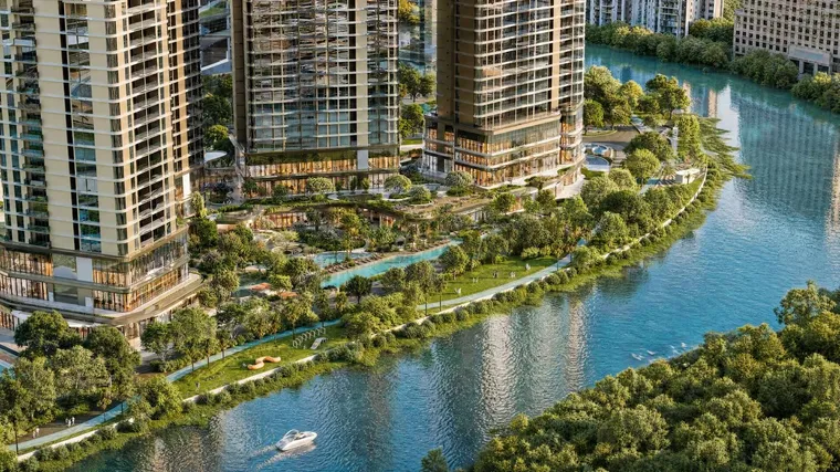 Tháp căn hộ Palm River bên bờ sông