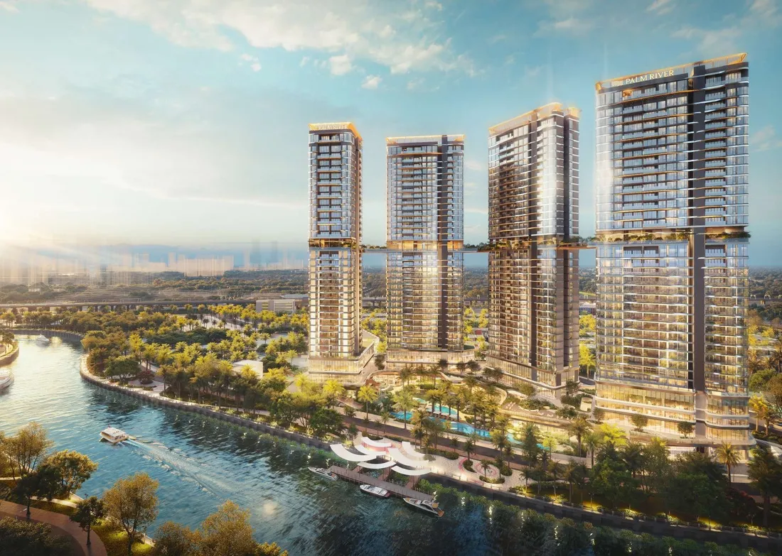 Phối cảnh phân khu Palm River — căn hộ boutique 2 mặt sông